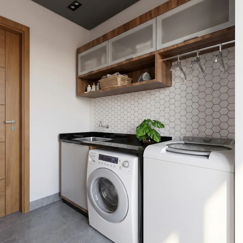 Type A apartment, laundry area