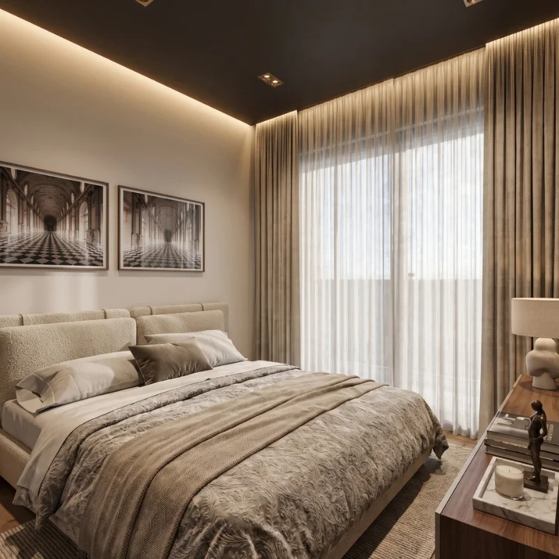 Type A apartment, bedroom